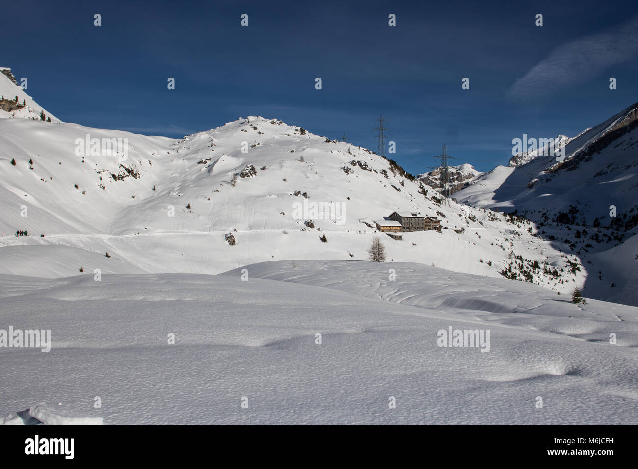 A picture of a winter Hike day in the swiss alps Stock Photo - Alamy