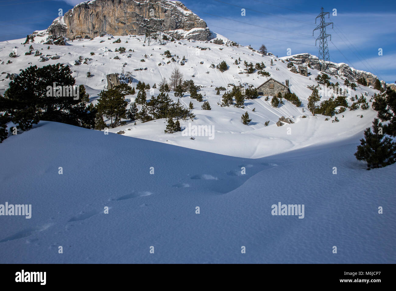 A picture of a winter Hike day in the swiss alps Stock Photo - Alamy