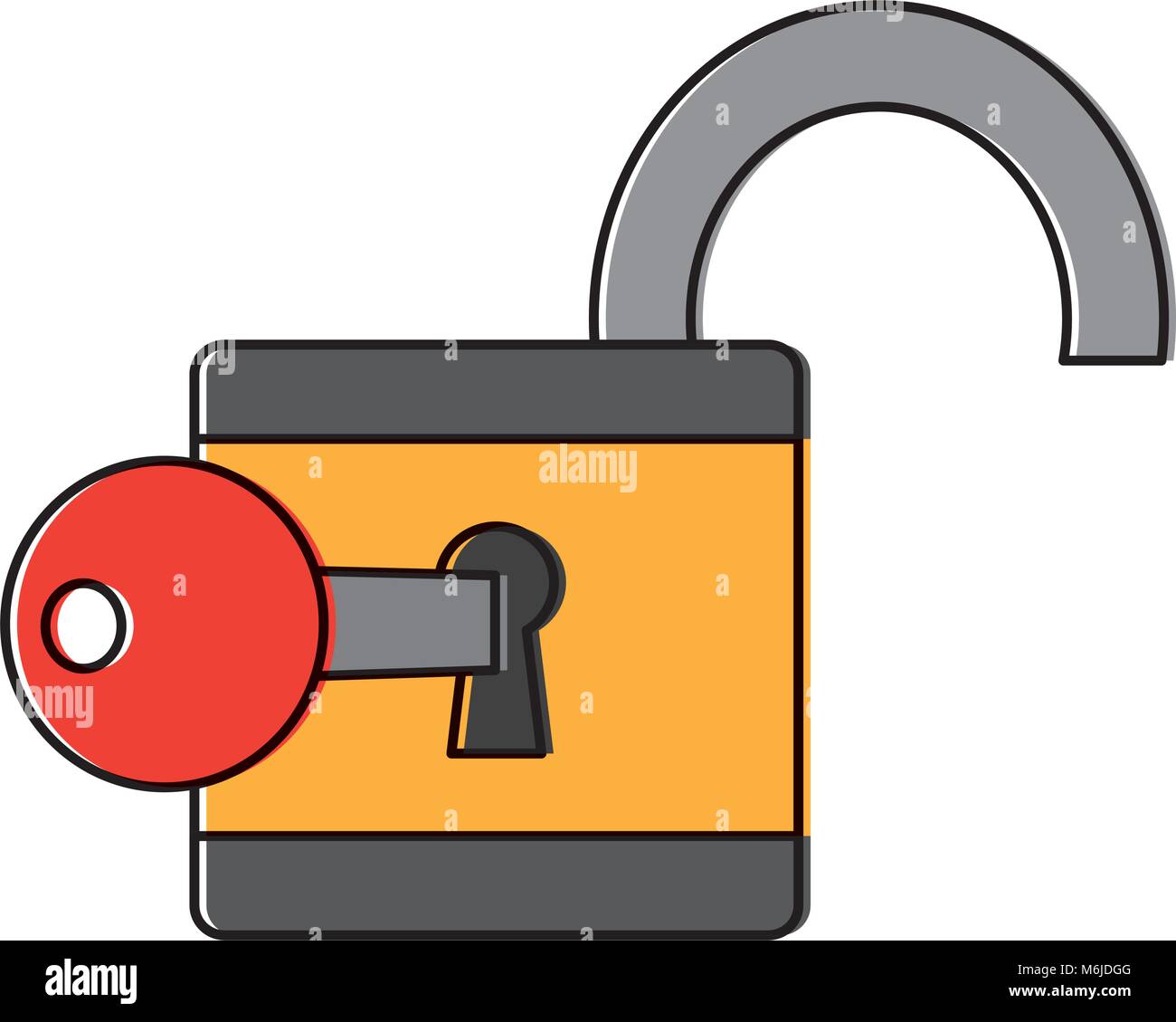 open padlock key security information digital Stock Vector Image & Art