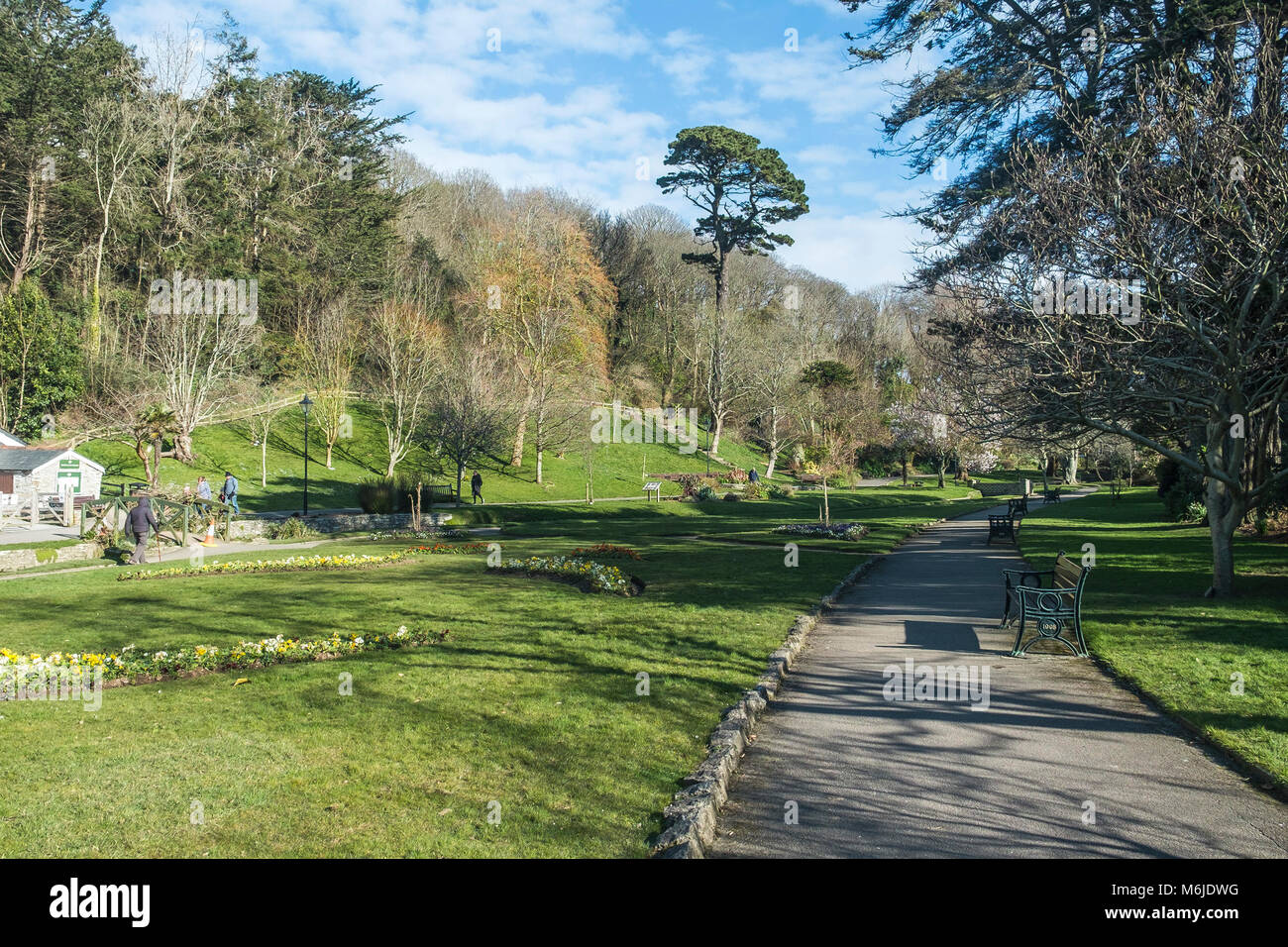 Trenance Gardens in Newquay Cornwall. Stock Photo