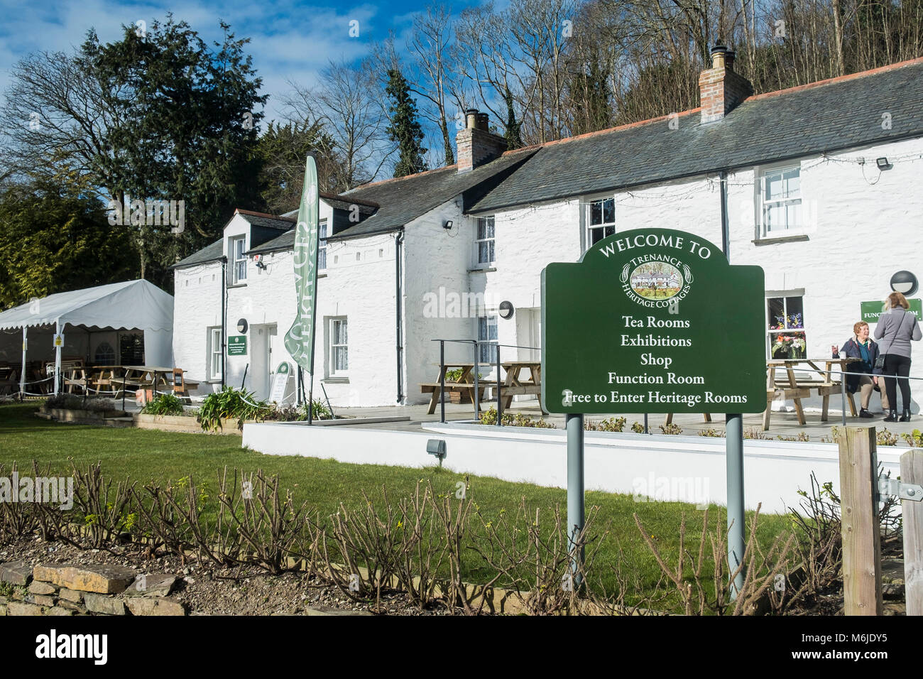 Trenance Heritage Cottages in Trenance Gardens in Newquay Cornwall. Stock Photo