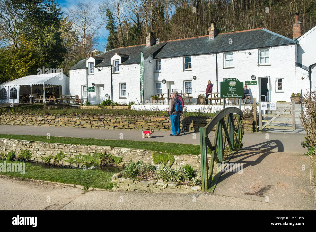 Trenance Heritage Cottages in Trenance Gardens in Newquay Cornwall. Stock Photo