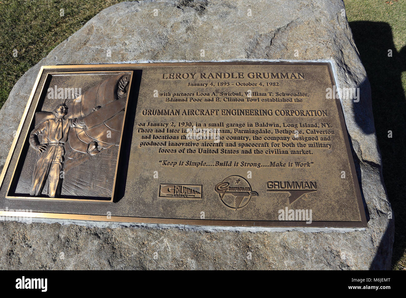 Memorial plaque at Grumman Memorial Park Calverton Long Island New York