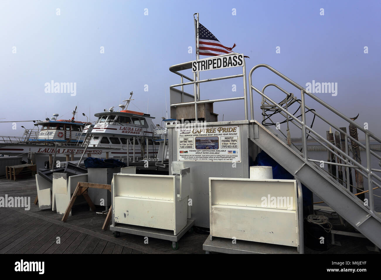 Charter fishing boat Captree State Park Long Island New York Stock