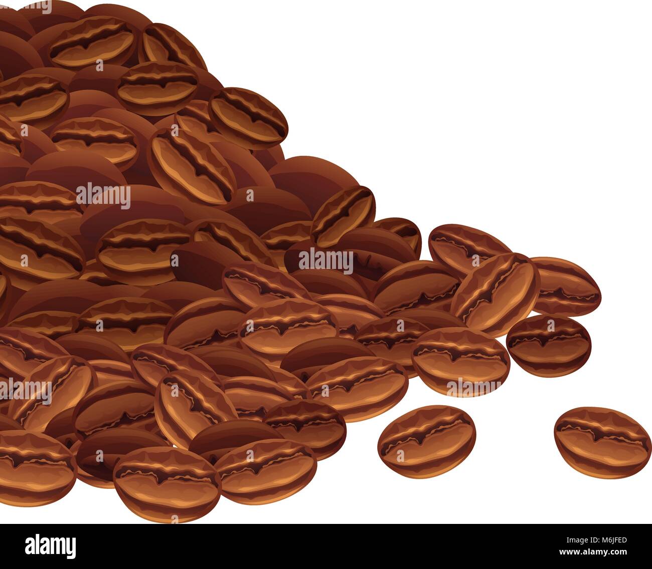 Vector background with scattered coffee beans Stock Vector Image & Art ...