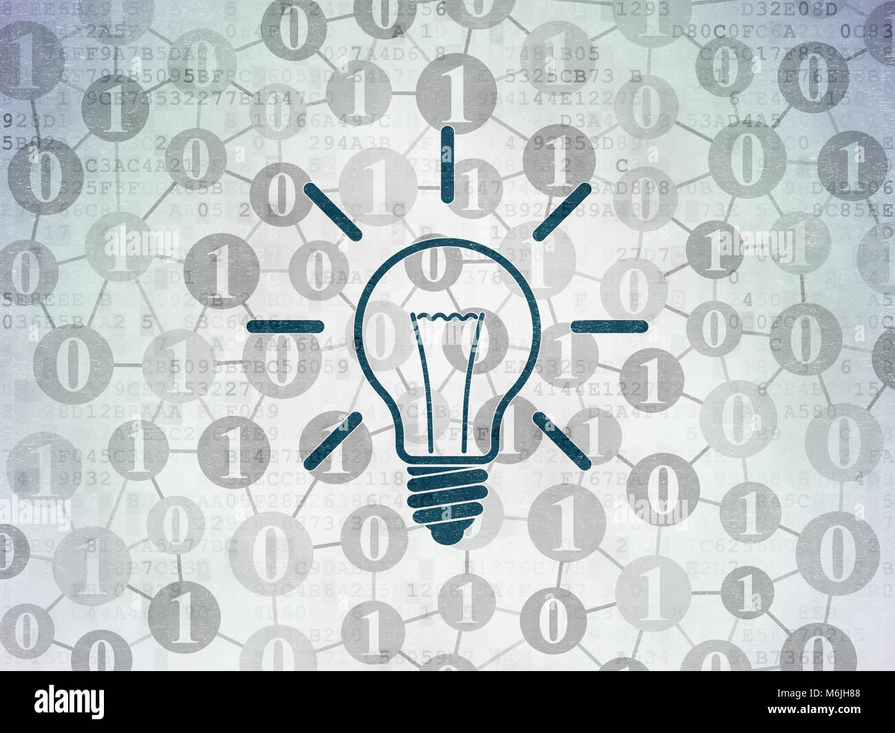 Finance concept: Light Bulb on Digital Data Paper background Stock ...