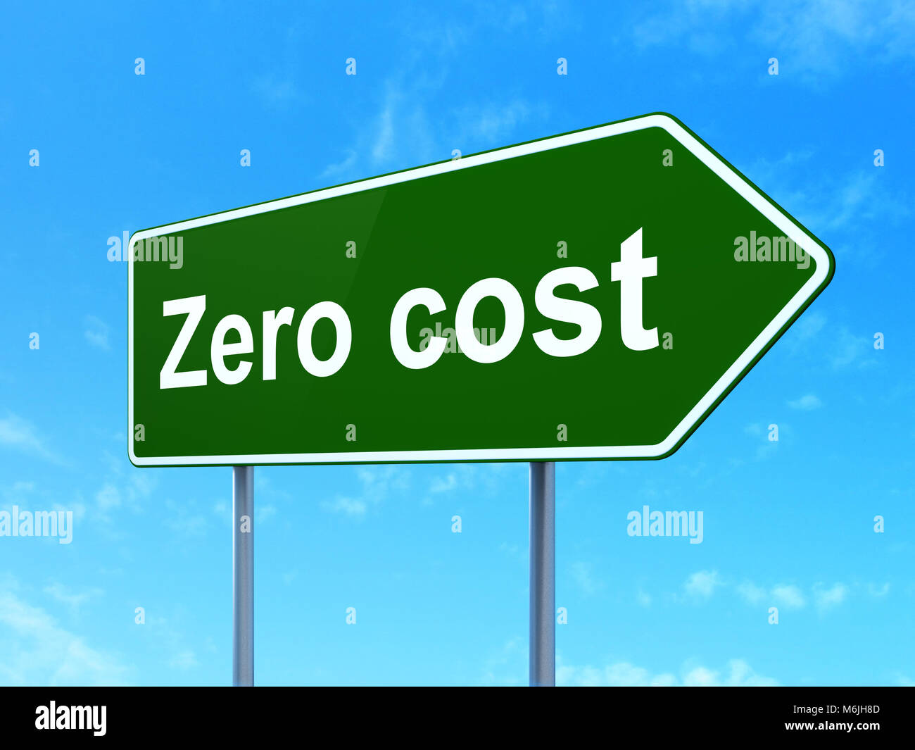 Finance concept Zero cost on road sign background Stock Photo Alamy
