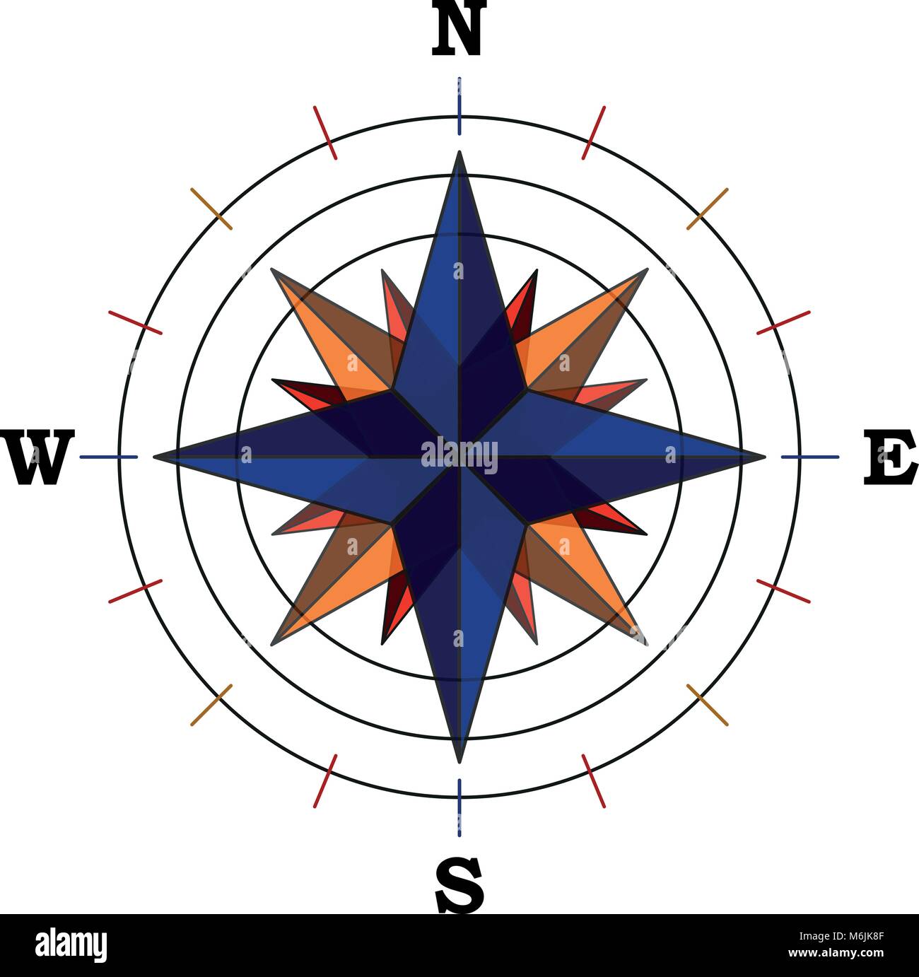 Illustration compass points cardinal direction hires stock photography