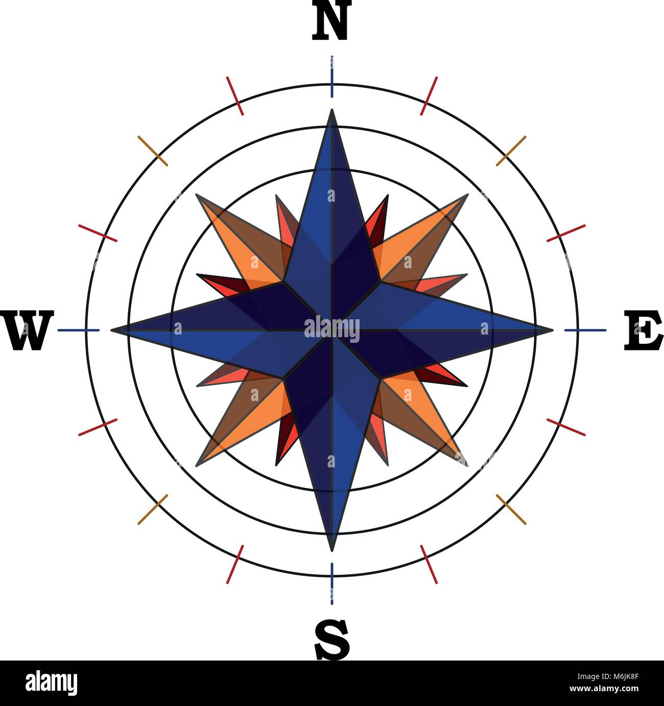 Compass with main cardinal points - vector Stock Vector Image & Art - Alamy