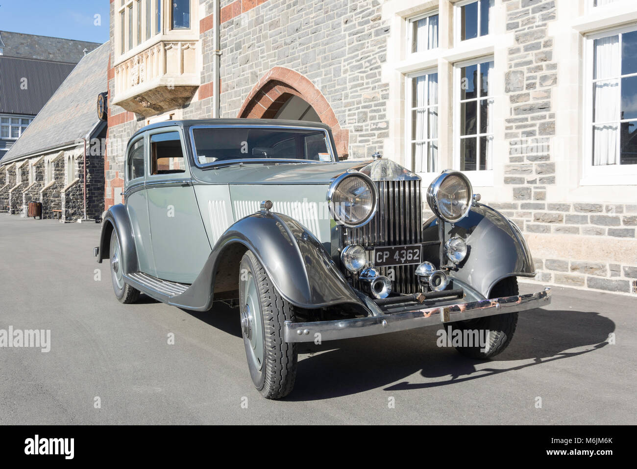 1934 Rolls-Royce Phantom classic car, Christ's College, Christchurch, Canterbury, New Zealand Stock Photo