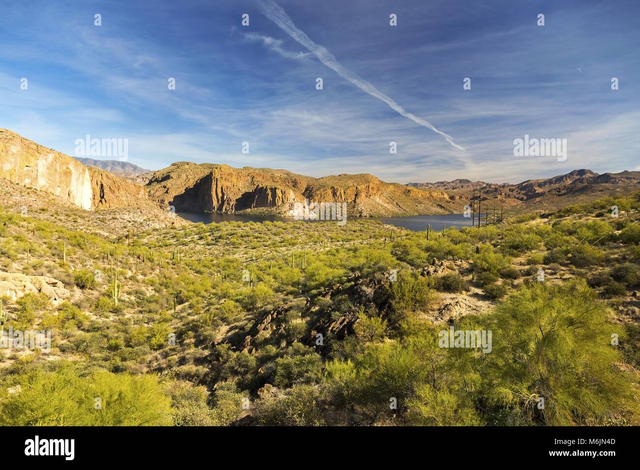 Distant Canyon Lake Scenic Landscape View on Apache Trail Country
