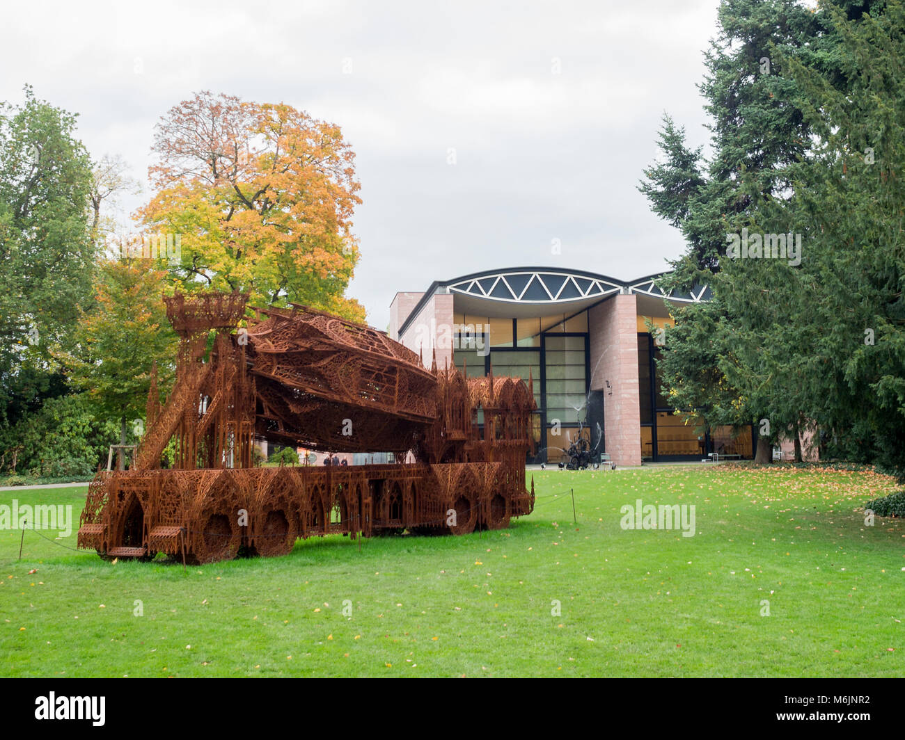 Wim Delvoye sculpture outside Museum Tinguely Stock Photo