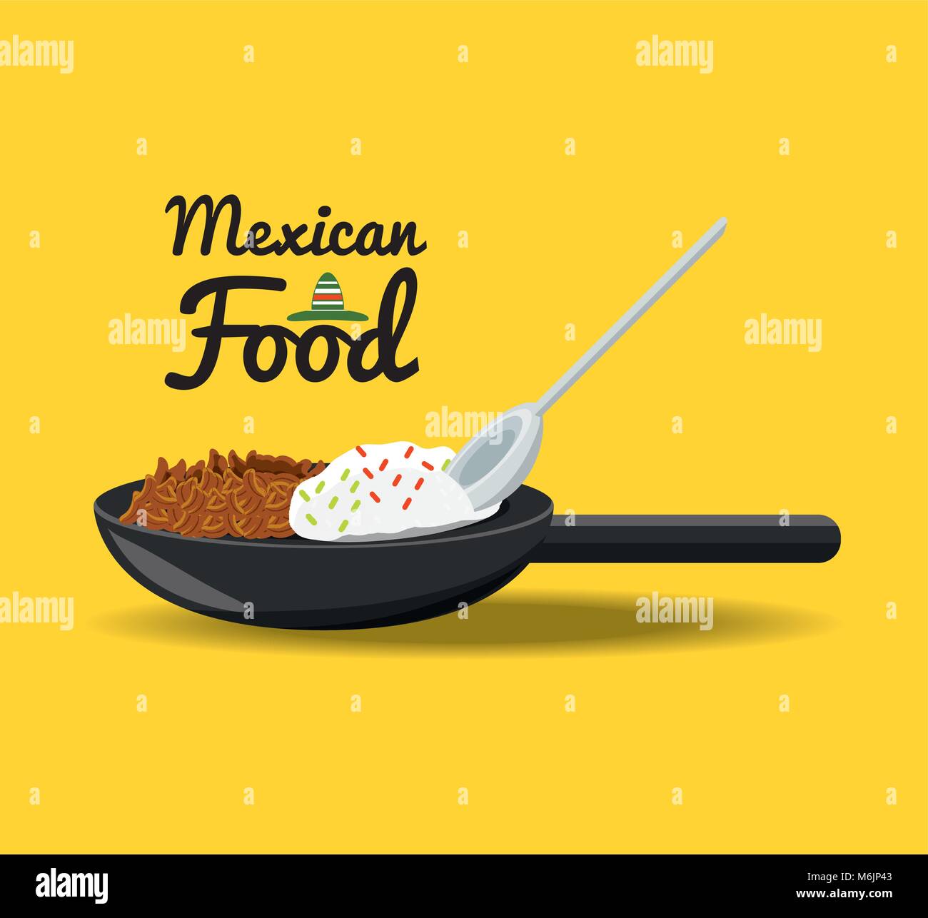 mexican traditional food chili with meat vector illustration graphic
