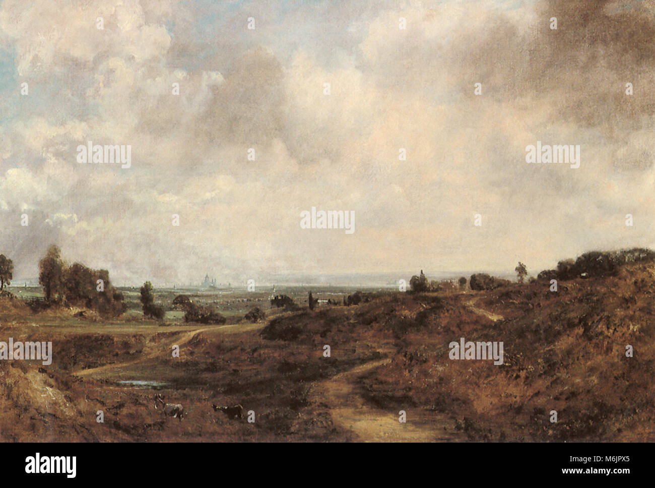 Hampstead Heath with London in the Distance, Constable, John, 1828. Stock Photo