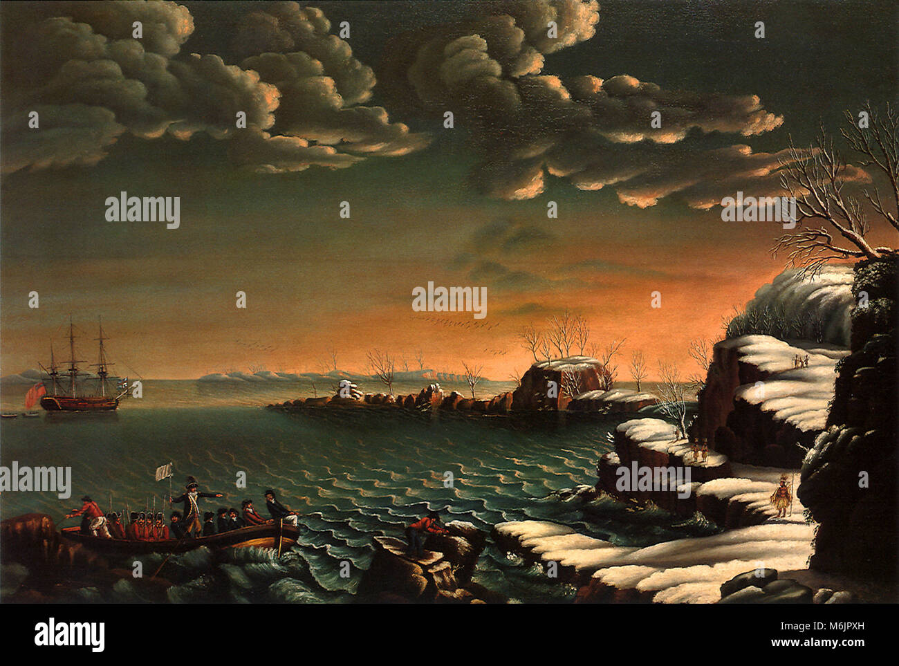 Landing of the Pilgrims 1805, Corne, Michele Felice, 1805. Stock Photo
