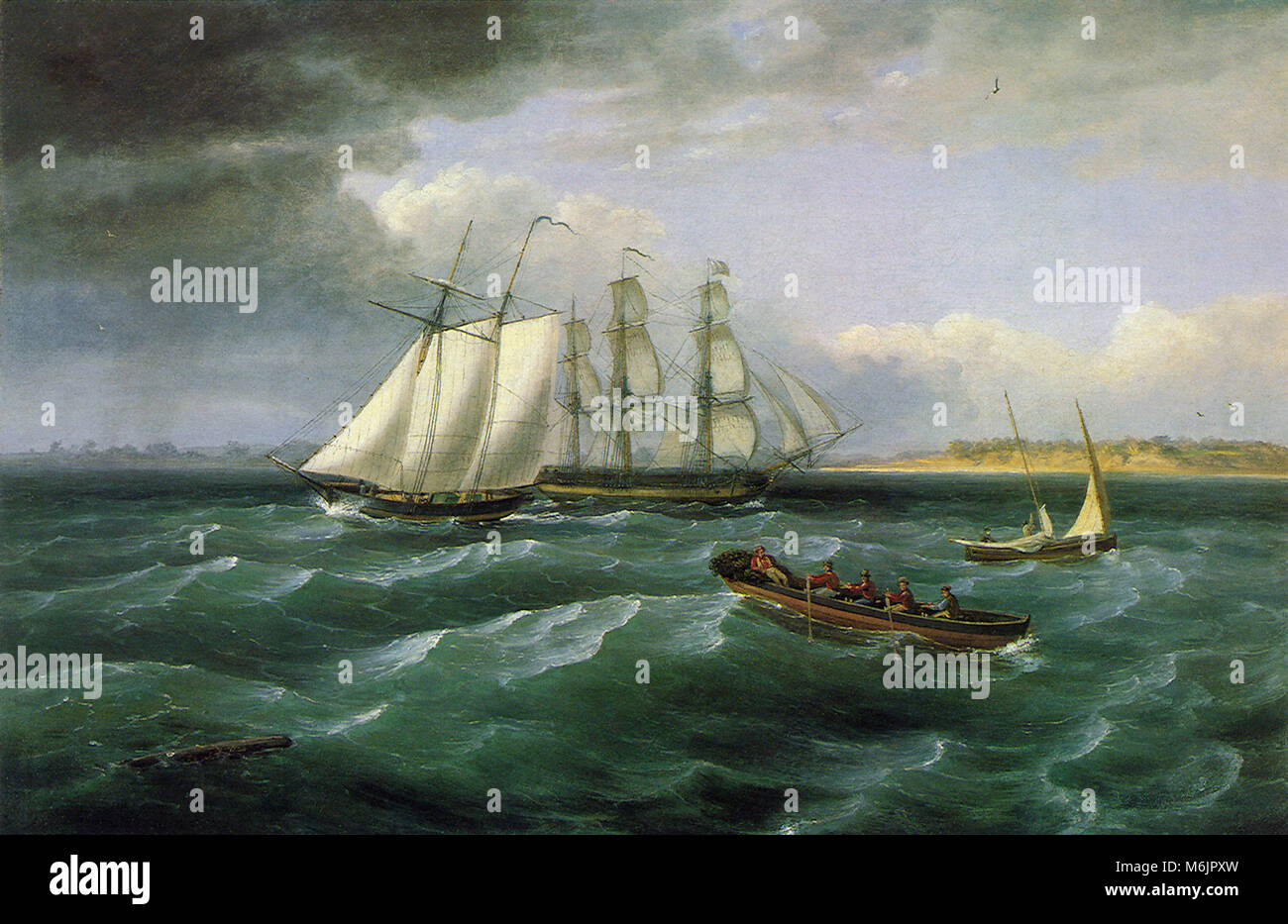 Mouth of the Delaware, Birch, Thomas, 1828. Stock Photo