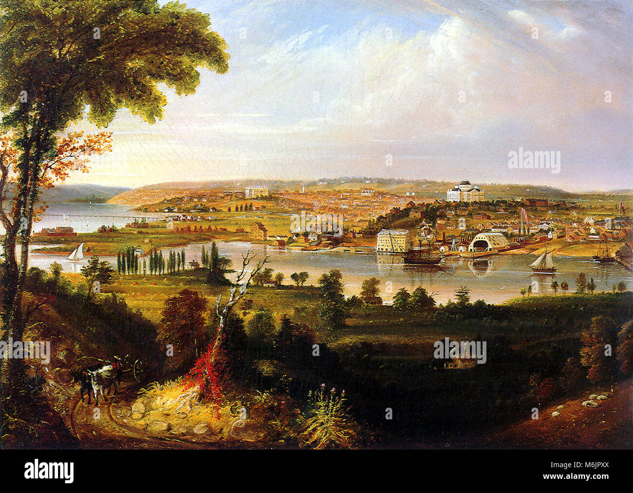 City of Washington from Beyond the Navy Yard, Cooke, George, 1833. Stock Photo