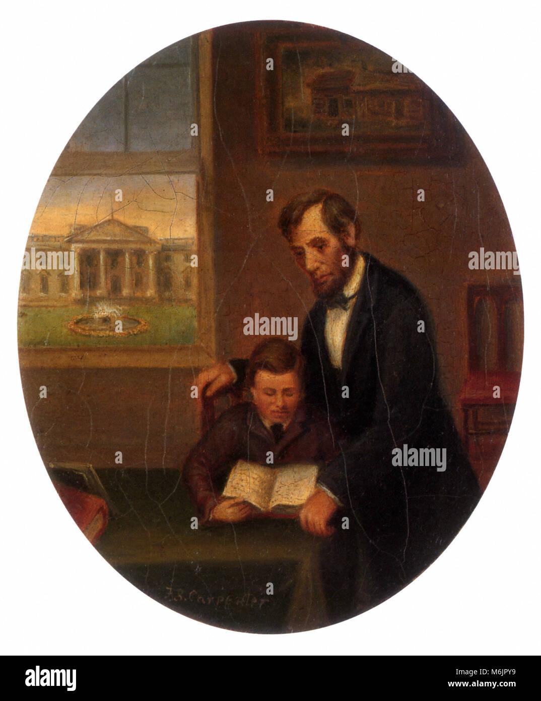 Lincoln and Tad, Carpaccio, Vittore, 1873. Stock Photo