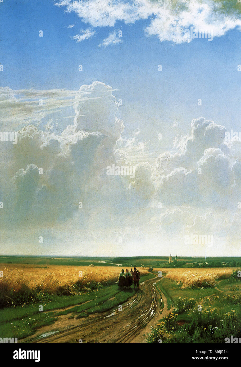 Midday in the Environs of Moscow, Shishkin, Ivan, 1869. Stock Photo