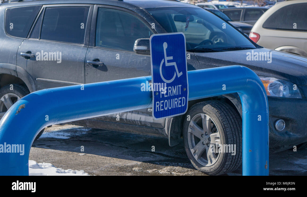 Handicap sign Calgary Alberta Canada Stock Photo