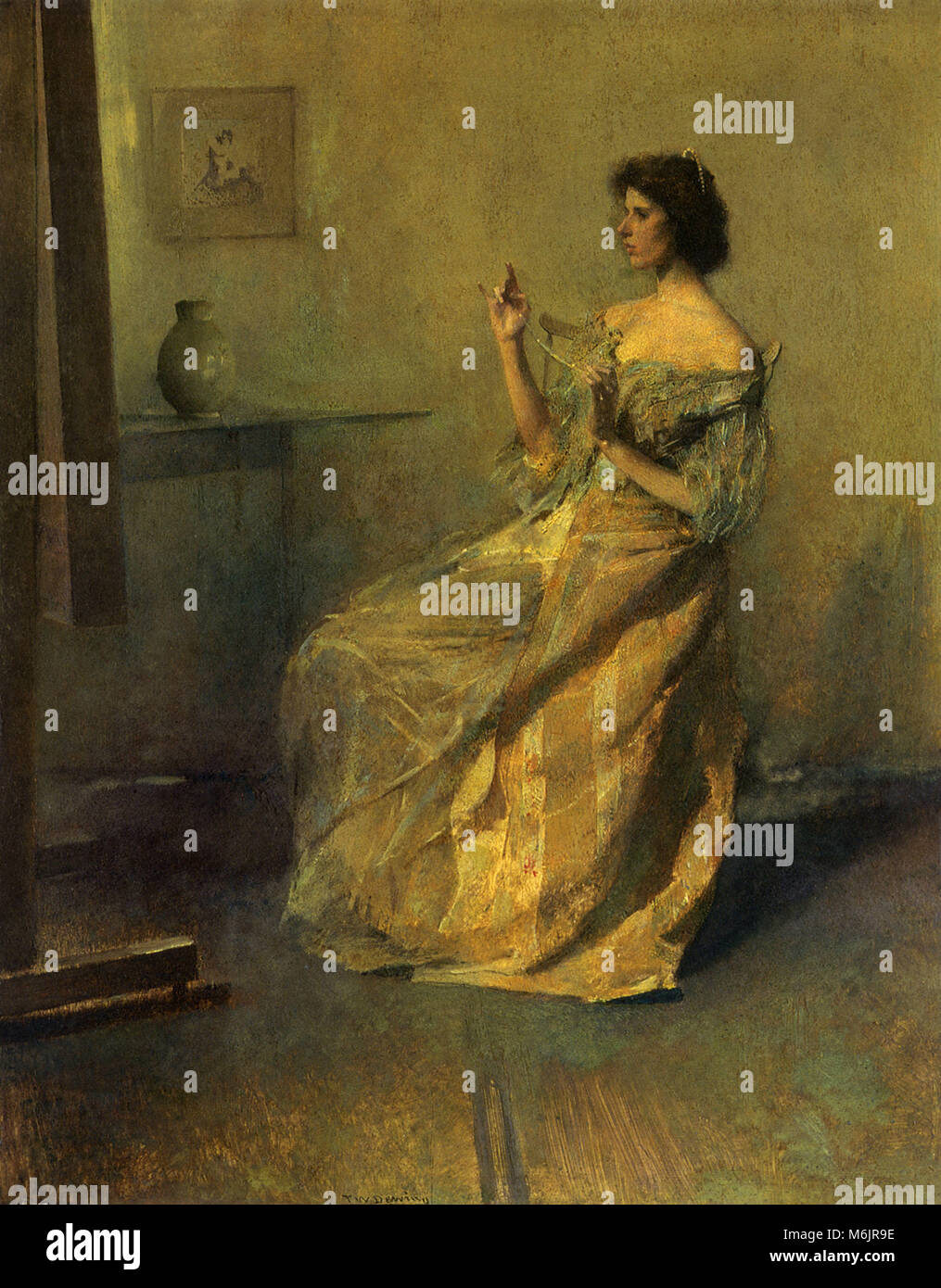 The Necklace, Dewing, Thomas, 1907. Stock Photo