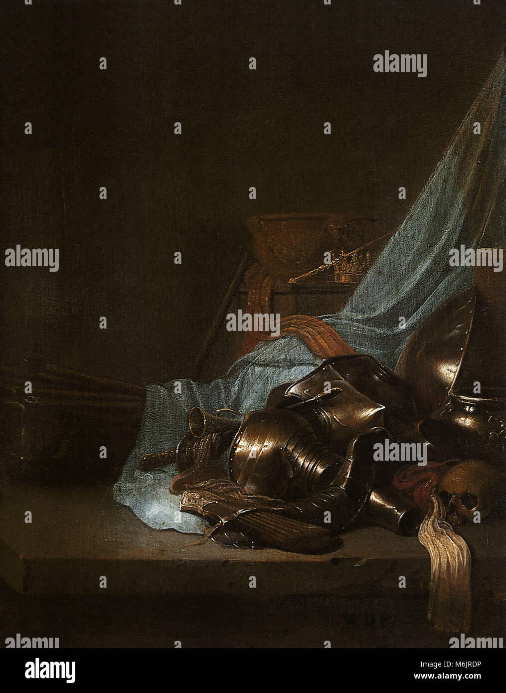 Still Life with Weapons and Banners 1636, Poorter, Willem de, 1636. Stock Photo
