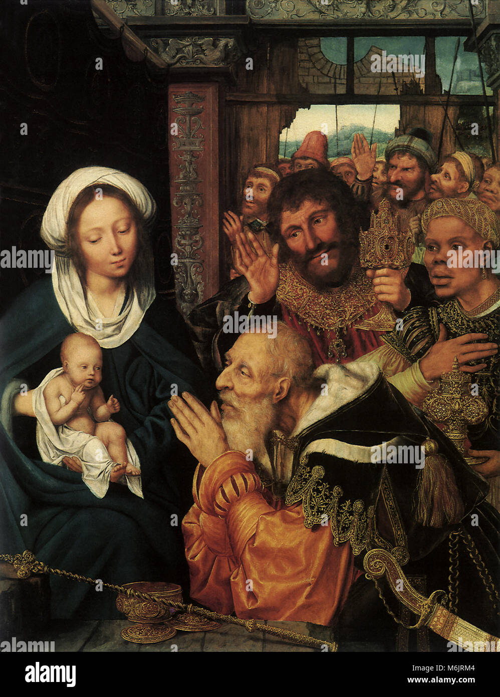 The Adoration of the Magi, Massys, Quentin, 1526. Stock Photo