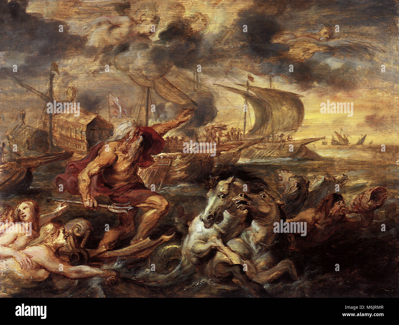 Quos Ego: Neptune Calming the Tempest, Rubens, Peter Paul, 1635. Stock Photo