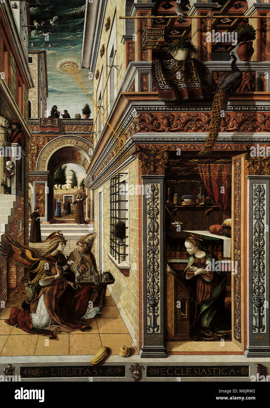 Annuciation with Saint Emidius, Crivelli, Carlo, 1486. Stock Photo