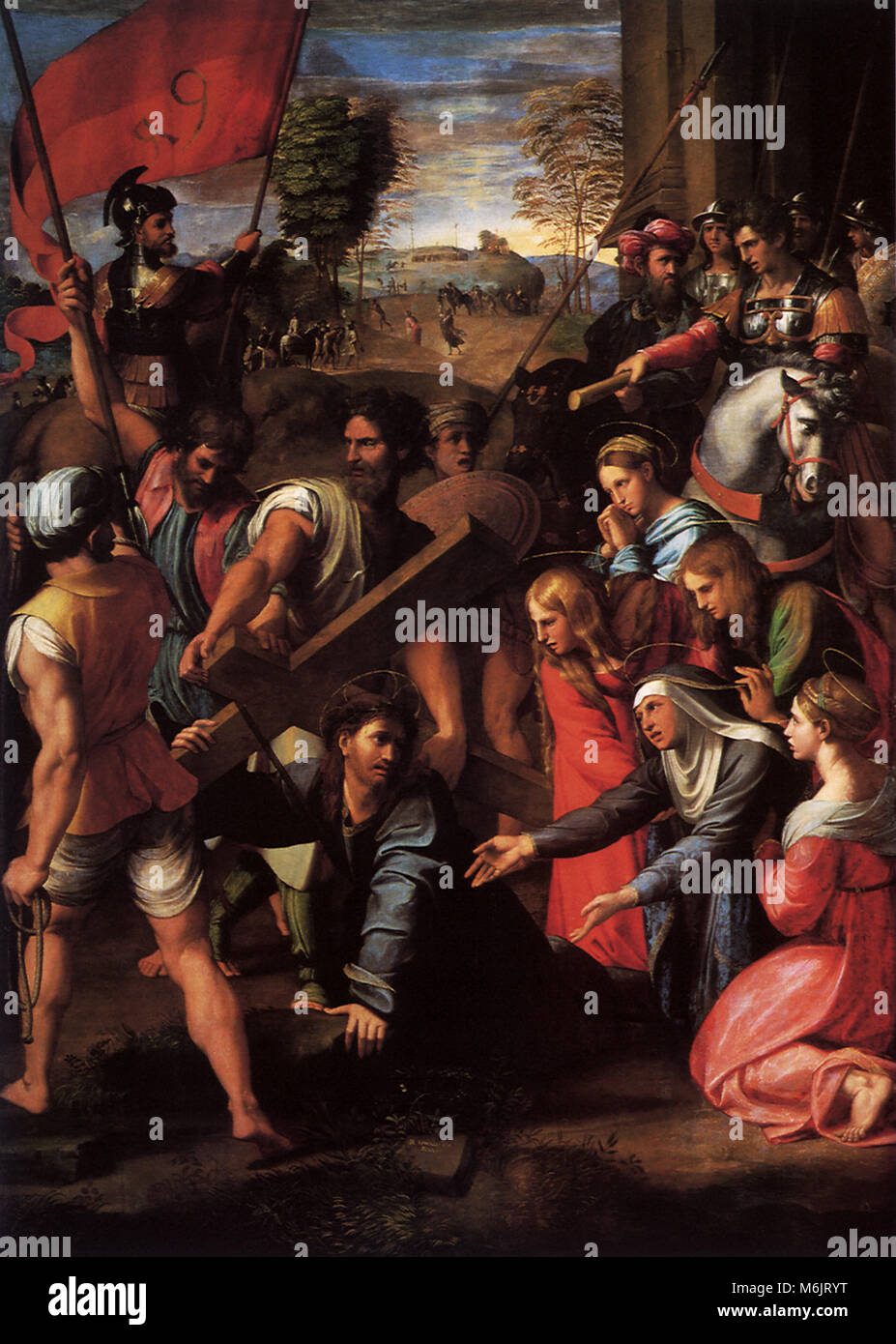 The Fall on the Road to Calvary, Raphael, Raffaello S., 1517. Stock Photo