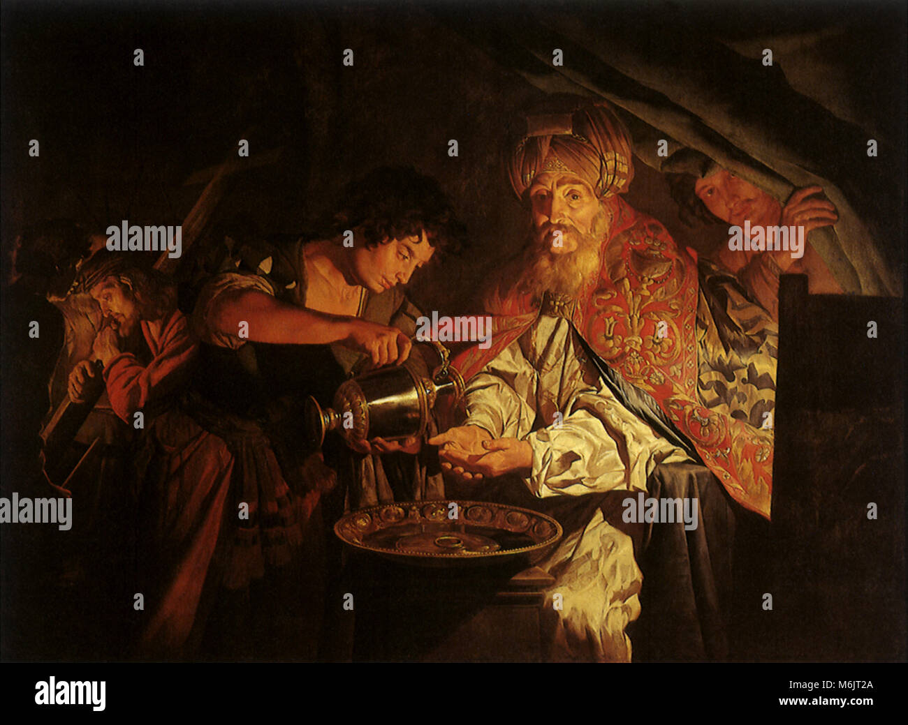 Pilate Washing his Hands, Stomer, Matthias, 1640. Stock Photo