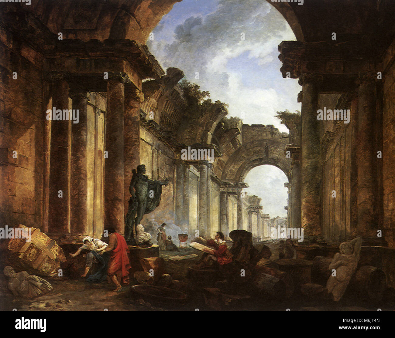 Imaginary View of the Grande Galerie in Ruins, Robert, Hubert, 1780. Stock Photo