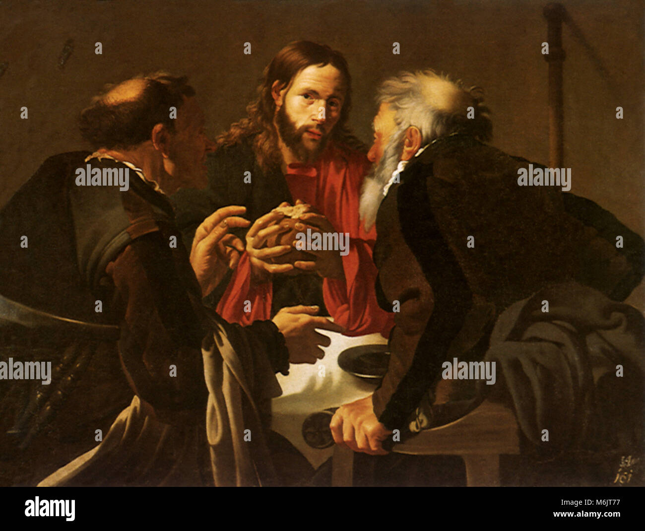 The Supper at Emmaus, Terbrugghen, Hendrik, 1621. Stock Photo