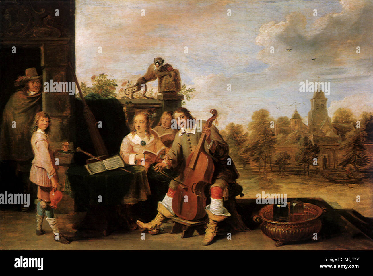 The Painter and His Family, Teniers, David, the Younger, 1645. Stock Photo