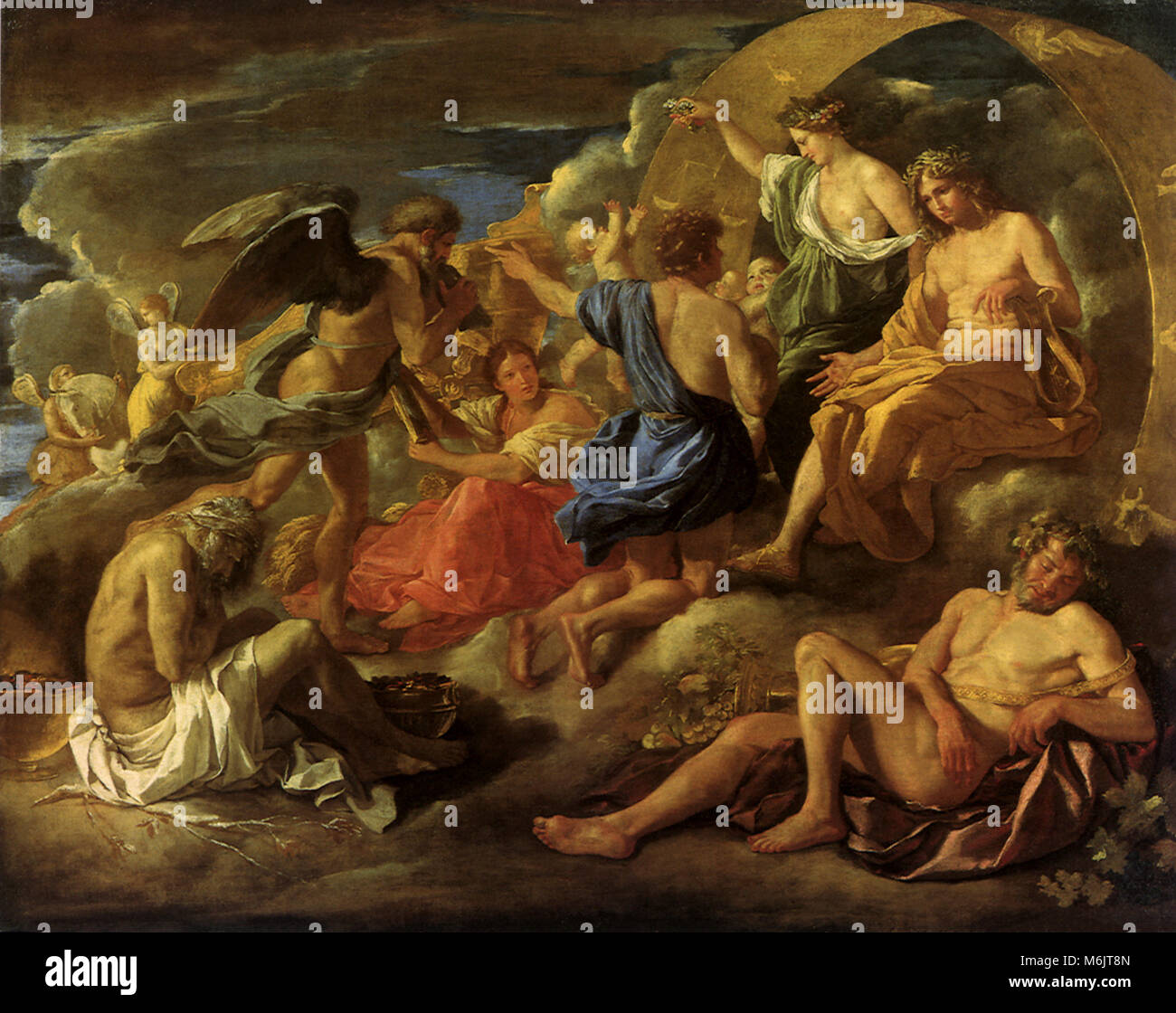 Helios and Phaeton with Saturn and the Four Seasons, Poussin, Nicolas, 1630. Stock Photo