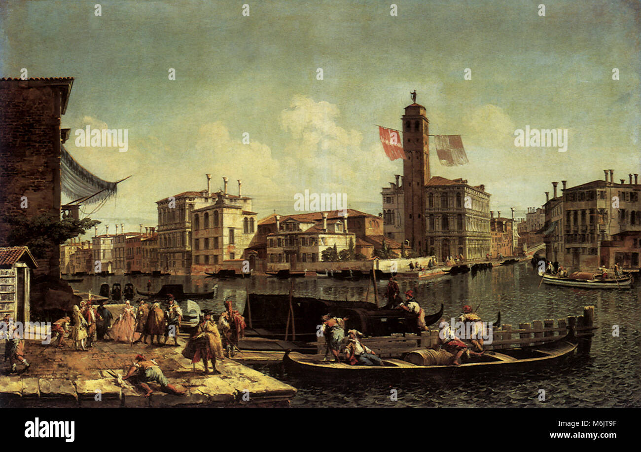 Grand Canal with the Palazzo Labia & Entry to the Cannaregio, Marieschi, Michele, 1742. Stock Photo