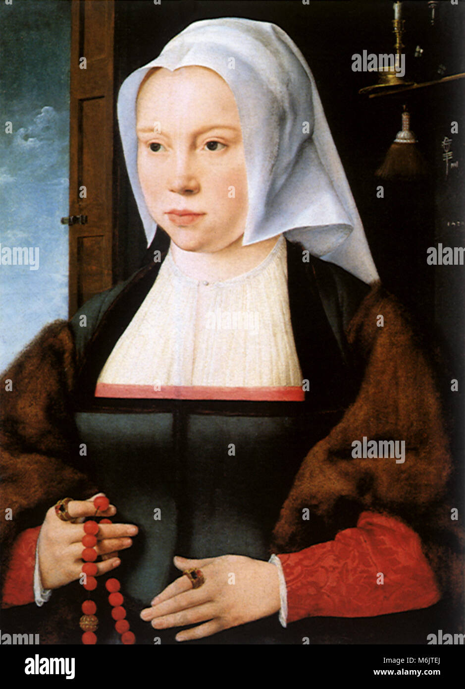 Portrait of a Woman, Cleve, Joos van, 1520. Stock Photo