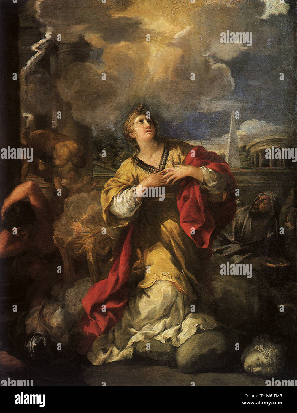 Saint Martina Refusing to Worship Idols, Berrettini, Pietro, or Pietro, 1656. Stock Photo