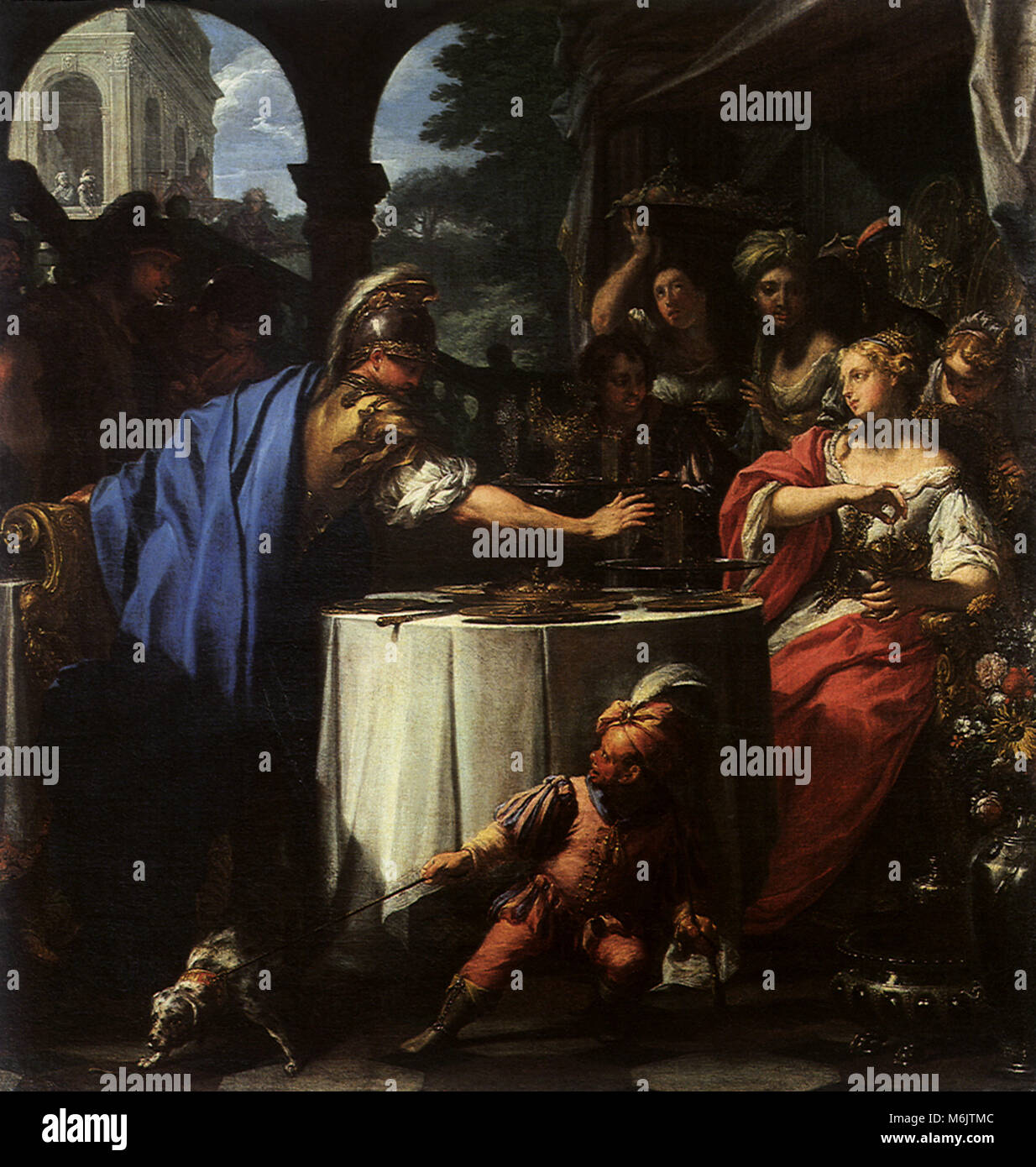 The Banquet of Mark Antony and Cleopatra 1715, Trevisani, Francesco, or Il Ro, 1715. Stock Photo