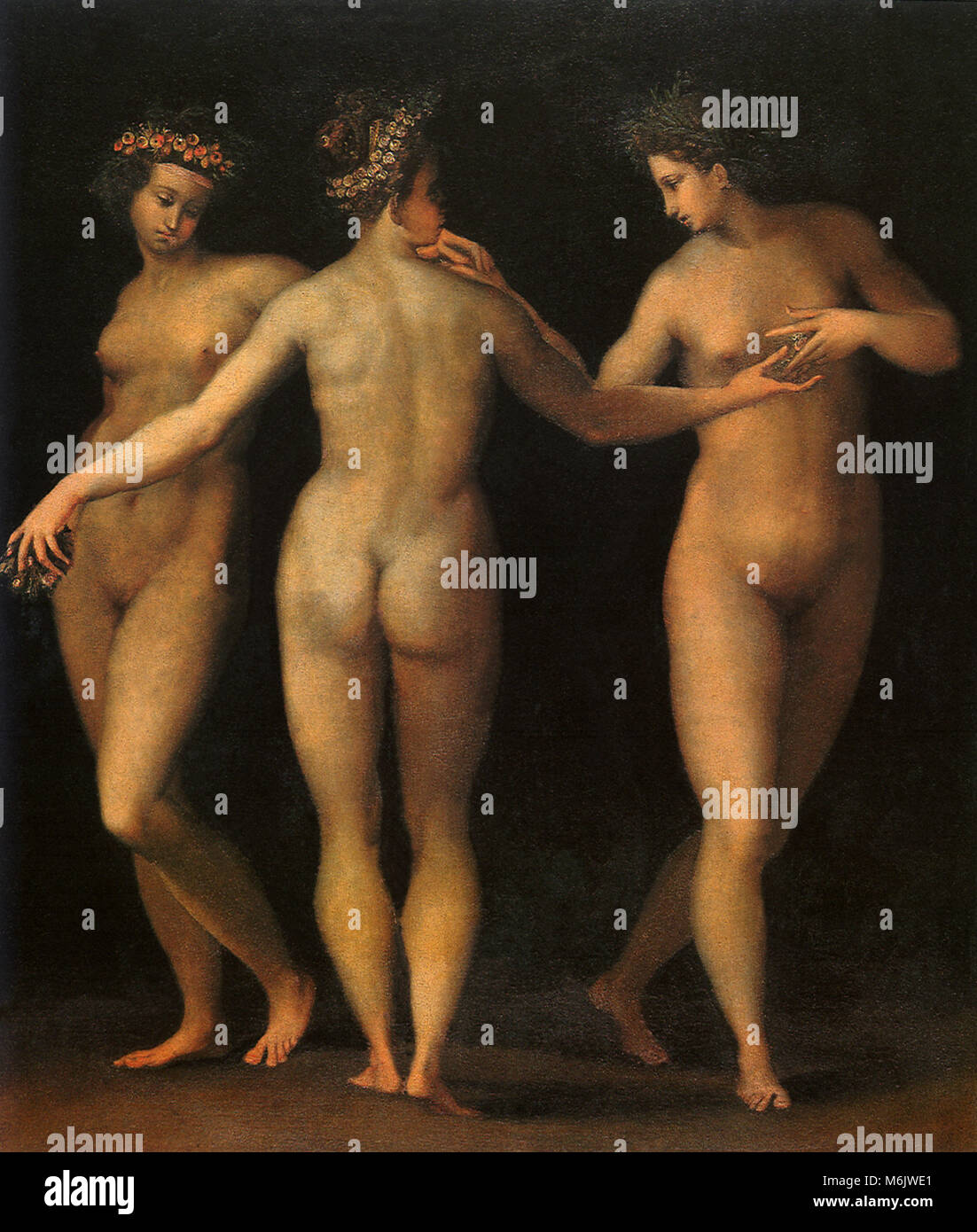 Three Graces, Morandini, Francesco, 1572. Stock Photo