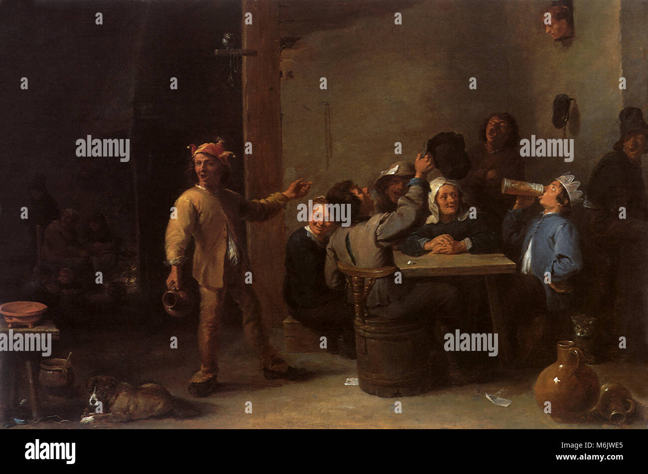 Peasants Celebrating Twelfth Night, Teniers, David, the Younger, 1635. Stock Photo