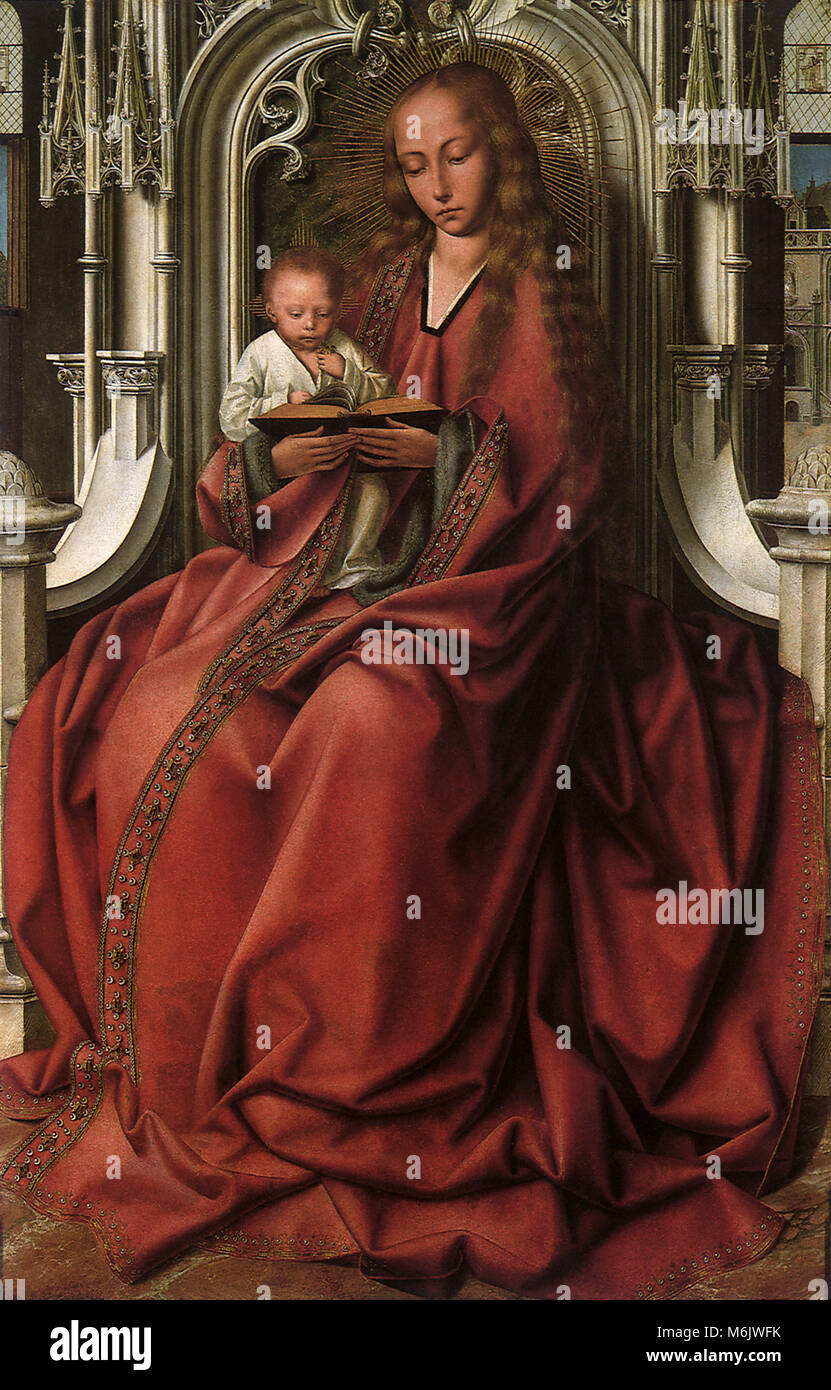 The Virgin and Child Enthroned, Massys, Quentin, 1510. Stock Photo