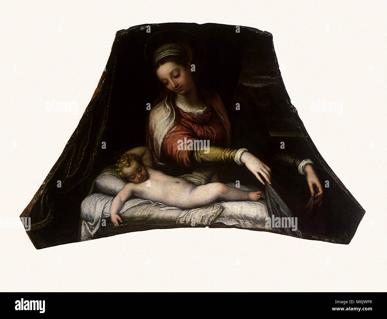 The Virgin Adoring the Sleeping Child, Fontana, Lavinia, 1590. Stock Photo