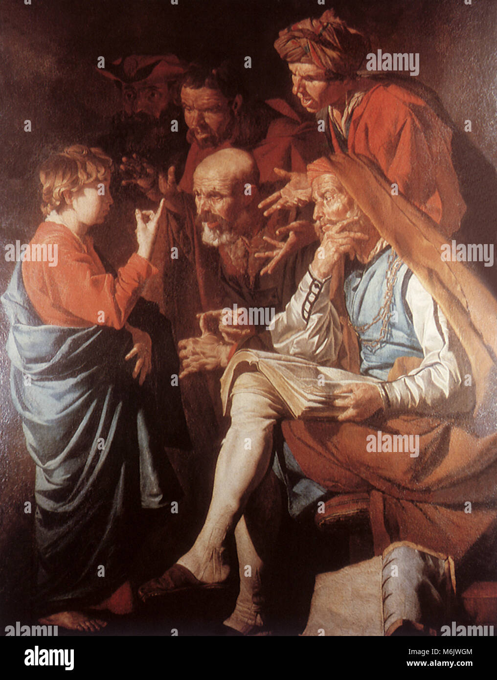 Christ Among the Doctors, Stomer, Matthias, 1640. Stock Photo