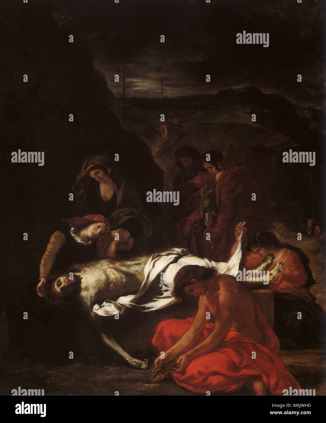 The Entombment, Delacroix, Eugene, 1850. Stock Photo