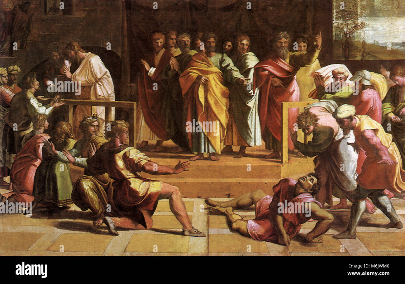 The Death of Ananias, Raphael, Raffaello S., 1515 Stock Photo Alamy