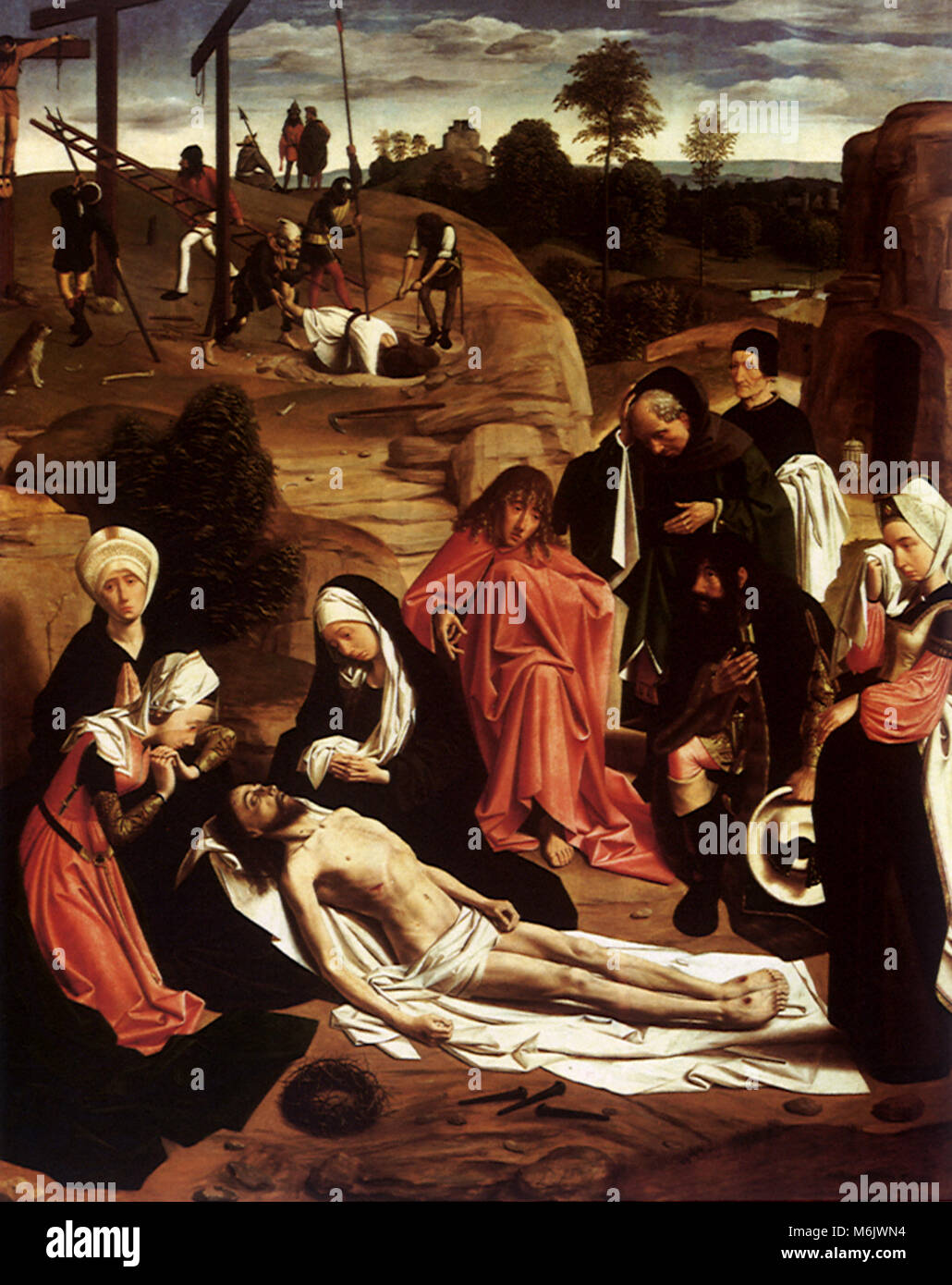 Lamentation, Tot Sint Jans, Geertgen, 1485. Stock Photo