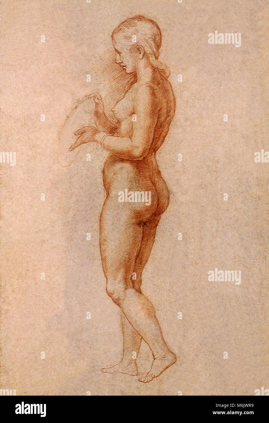 Jeune femme nue, de profile vers la gauche, Raphael, Raffaello S., 1517. Stock Photo