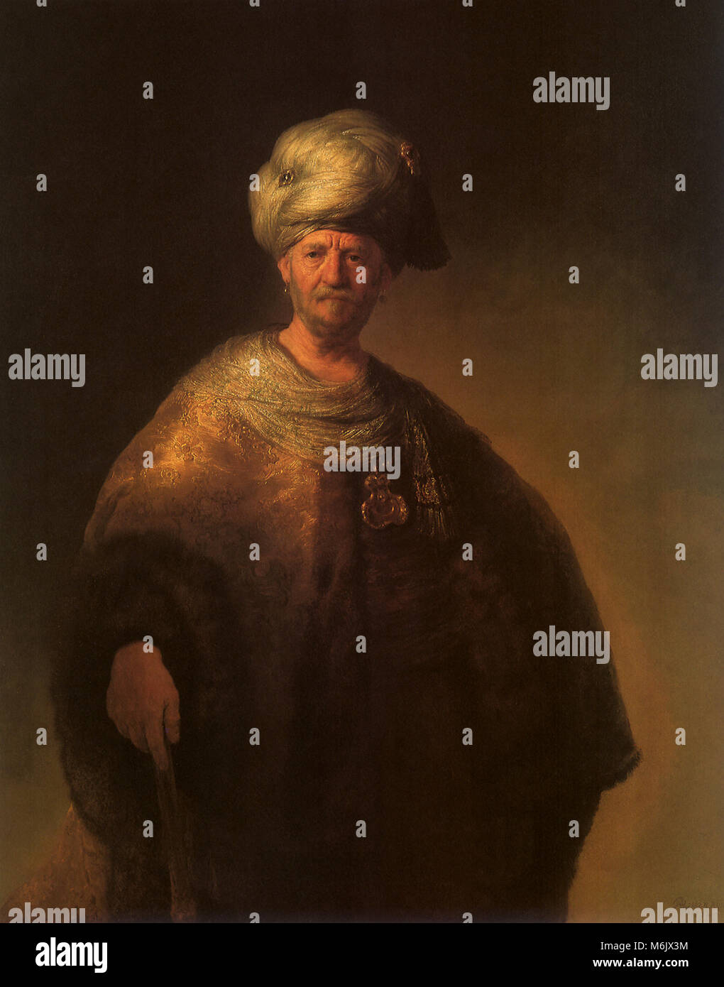 Oriental Nobleman, Rembrandt, Harmensz van Rijn, 1632. Stock Photo