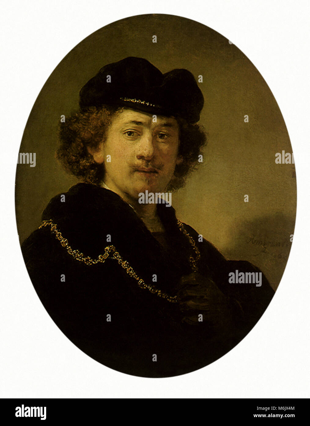 Selfportrait of Rembrandt, Rembrandt, Harmensz van Rijn, 1633 Stock